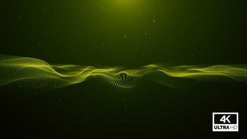 Modern Green Particles Wave Flow Looped V12