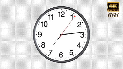 Animated Wall Clock with Time Passing and Alpha Channel