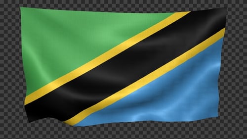 Realistic Waving Tanzania Flag