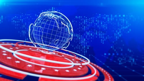 Digital Globe Broadcast Intro with Rotating Rings