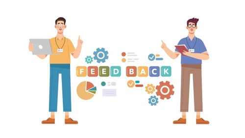 Feedback und Geschäftsmannskonzept - Transparenz