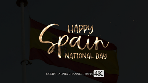 Happy Spain National Day Animation Text