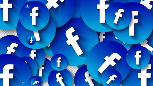 Falling Facebook Social Media Logo Animation