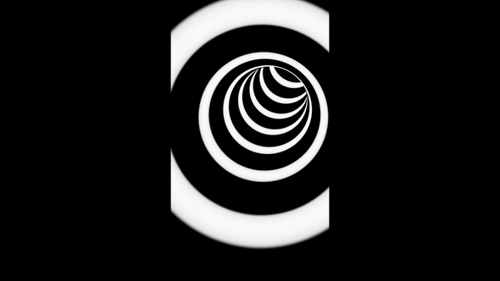 Vertical video black and white circle tunnel optical illusion animation