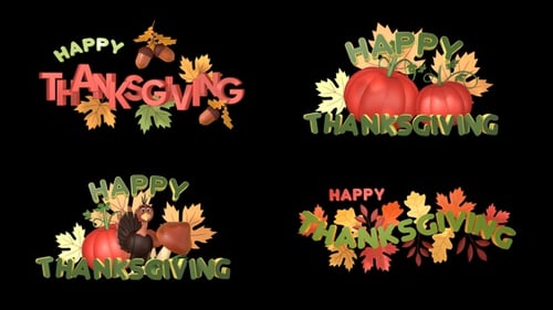 Happy Thanksgiving 3D Title Animations