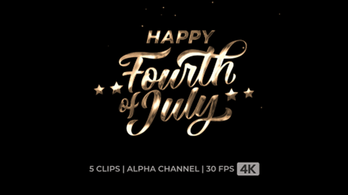 Happy Fourth Of July Text Animation