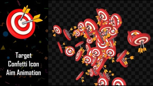 Zielanimation des Konfetti-Symbols