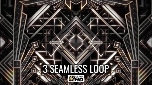 Art Deco retrô prateado (4K)