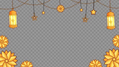 Animated Ramadan and Eid Lanterns Decorative Border