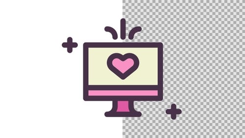 Animated Love Heart on Computer Monitor