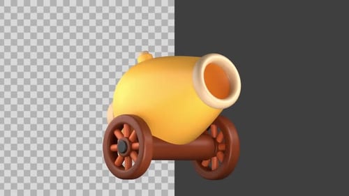 3D Animated Ramadan Cannon Icon