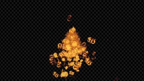 Dynamic Fire Explosion with Transparent Alpha Channel