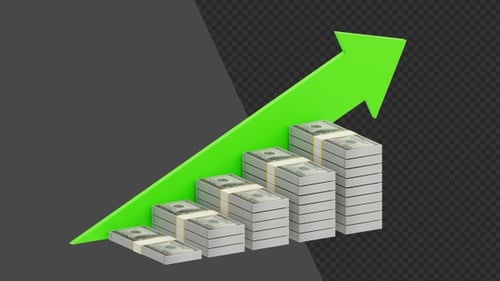 3D Revenue Growth Success | Alpha Channel
