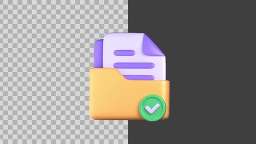3D Animated Approved Folder icon