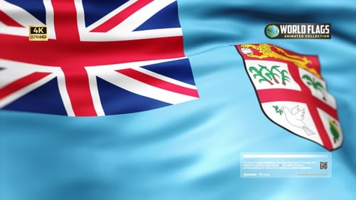 Realistic Fiji Flag Waving Motion Graphic