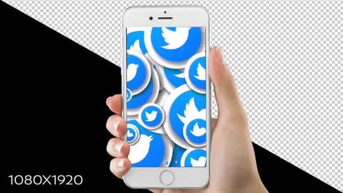 Animated Twitter Logos Falling Vertical Background