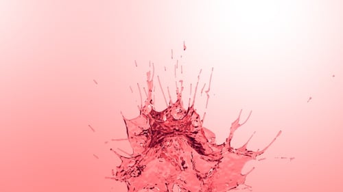 Dynamic Red Fluid Splash Reveal with Transparent Background