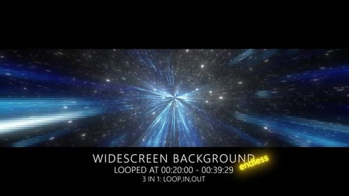 Futuristic Hyperspace Tunnel Background with Blue Light Trails