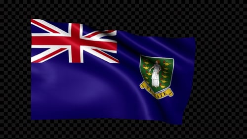 British Virgin Islands Flag Waving with Alpha Channel