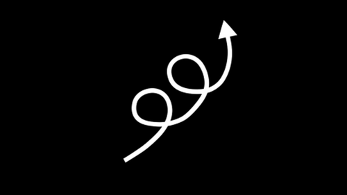 Animated Upward Arrow Line Path with Alpha Channel