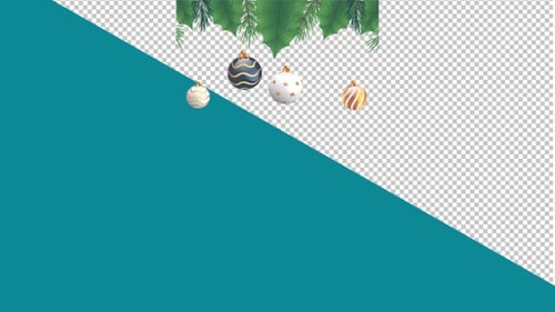Animated Christmas Holly and Ornaments with Gentle Swing