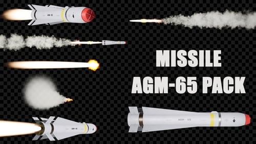 Realistic AGM-65 Missile Flying with Alpha Channel VFX Element