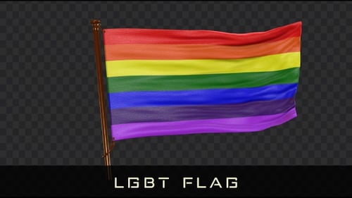 Waving Rainbow Pride Flag Animation