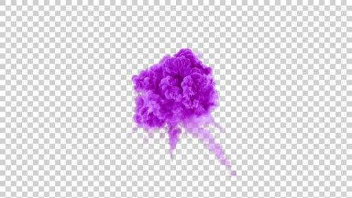 Luftexplosion mit violettem Rauch