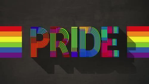 LGBTQ+ Pride Month Geometric Line Animated Text