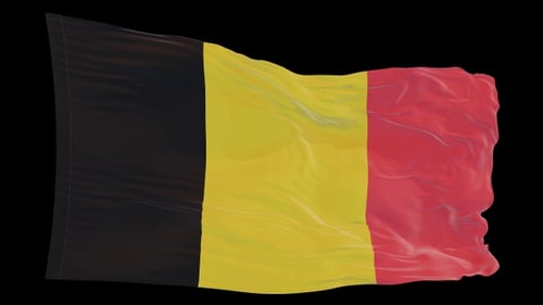 Realistic Belgium Flag Waving Animation