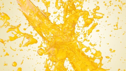 Vibrant Yellow Liquid Splash Alpha Channel Loop