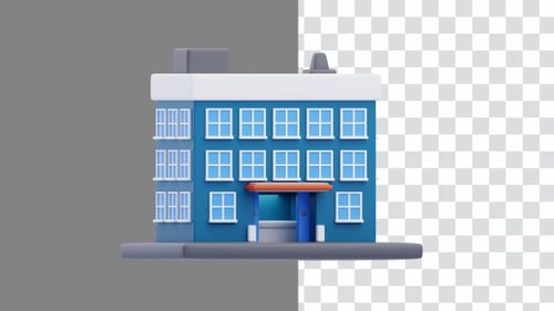 3D Animation of Office building | Alpha Channel