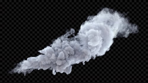 Realistic White Smoke Flowing Overlay with Alpha Channel