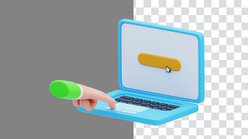 3D Animation of Click On Laptop