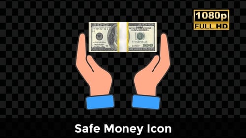 Cartoon Hands Holding Rotating Stack of Dollar Bills