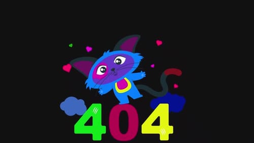 Cute Animated Cat 404 Error Page Message
