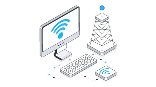 Canal alpha d'animation isométrique Wifi Hotspot
