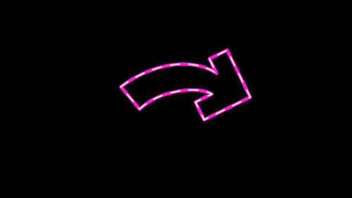 Gebogenes Neonpfeilschild