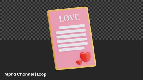 Modern 3D Love Letter Card Text Reveal