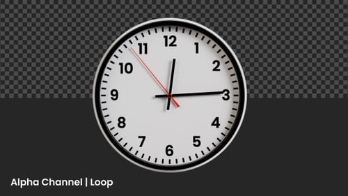 Animação 3D de relógio de 24 horas | Alpha Loop