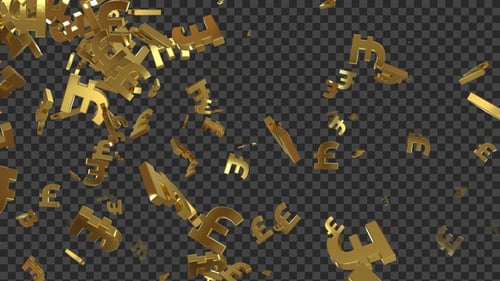 Falling Pound Currency Symbol Golden Loop V2