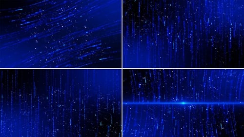 Glowing Blue Digital Data Stream Loop Background