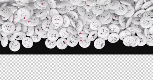Falling Animated Emoji Faces Transition