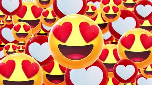 Happy and hearts emoji transition premultiplied alpha channel