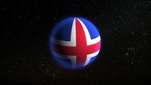 Dynamic 3D Sphere Animation with Rotating National Flags