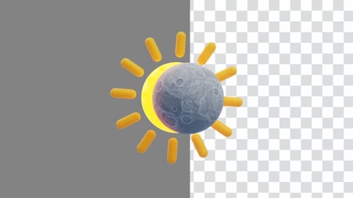 3D Animation of Solar Eclipse Phenomenon and Astronomical Events | Alpha Channel