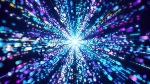 Colorful Abstract Hyperspace Light Particles Background Loop