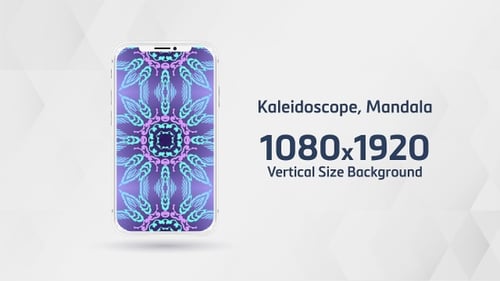 Animated Abstract Ornamental Mandala Pattern in Purple and Blue