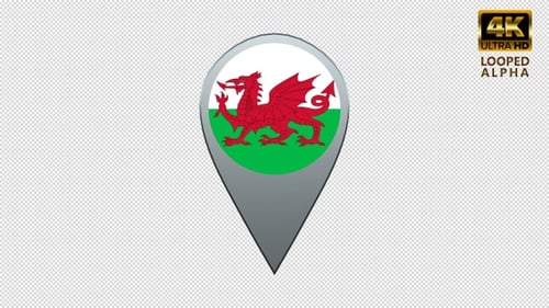 Wales Flag Location Pin