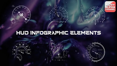 Futuristic Animated HUD Digital Interface Elements